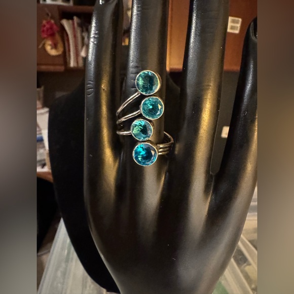 Jewelry - Beautiful Blue Topaz 8.5 Ring 925 Silver Plated